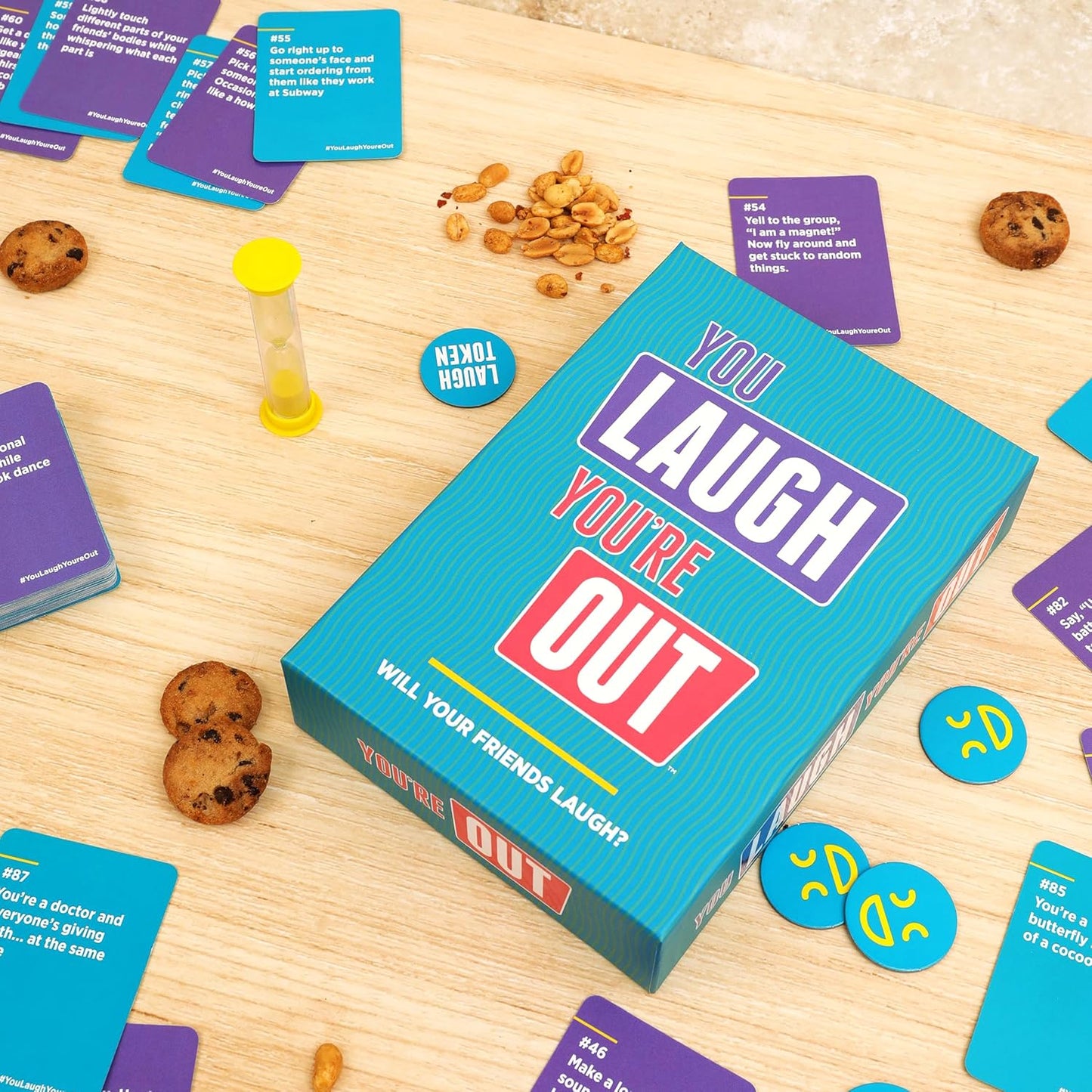 DSS Games You Laugh You're Out A Party Game with Hilarious Charades Family Card Games for Adults & Kids, 125 Prompt Cards Fun Card Games for Family Game Nights, Gatherings, & Parties Ages 14 +