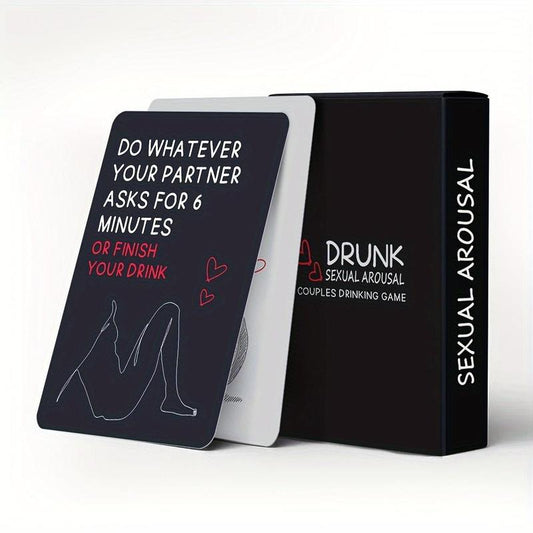 Drunken Card Game, 1 Box Interactive Couple Card Stock, Suitable for Date Night Party Game Adults Valentine's Day